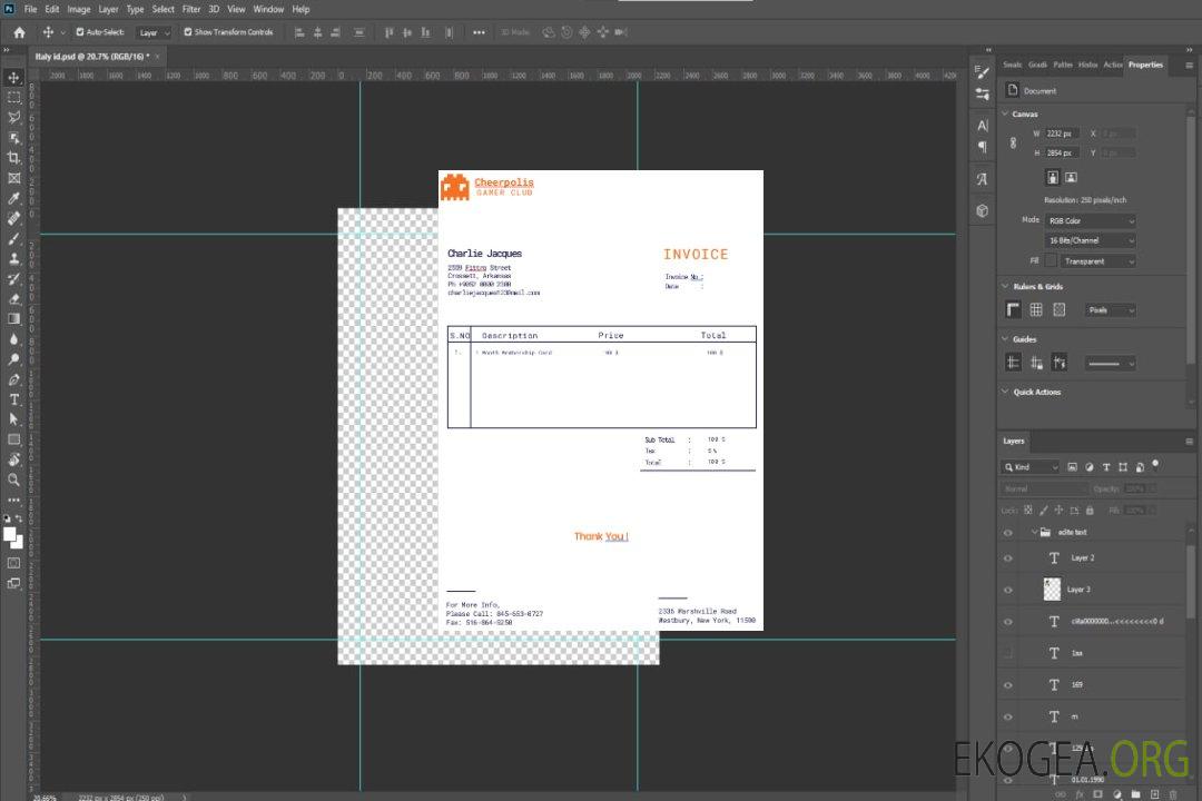 Modèle de facture de société de jeux template